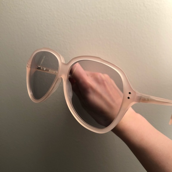 Acne Studios Pink/Grey Aviator Sunglasses - Picture 5 of 6